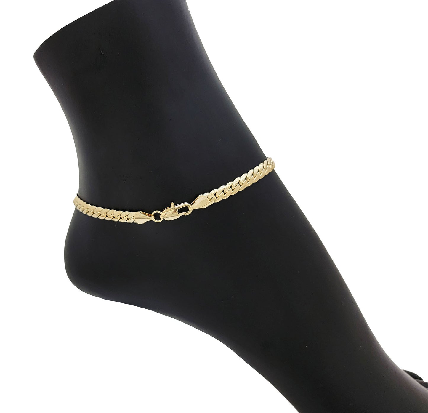 Brass 18K Gold Plated Miami Cuban Anklets 5mm