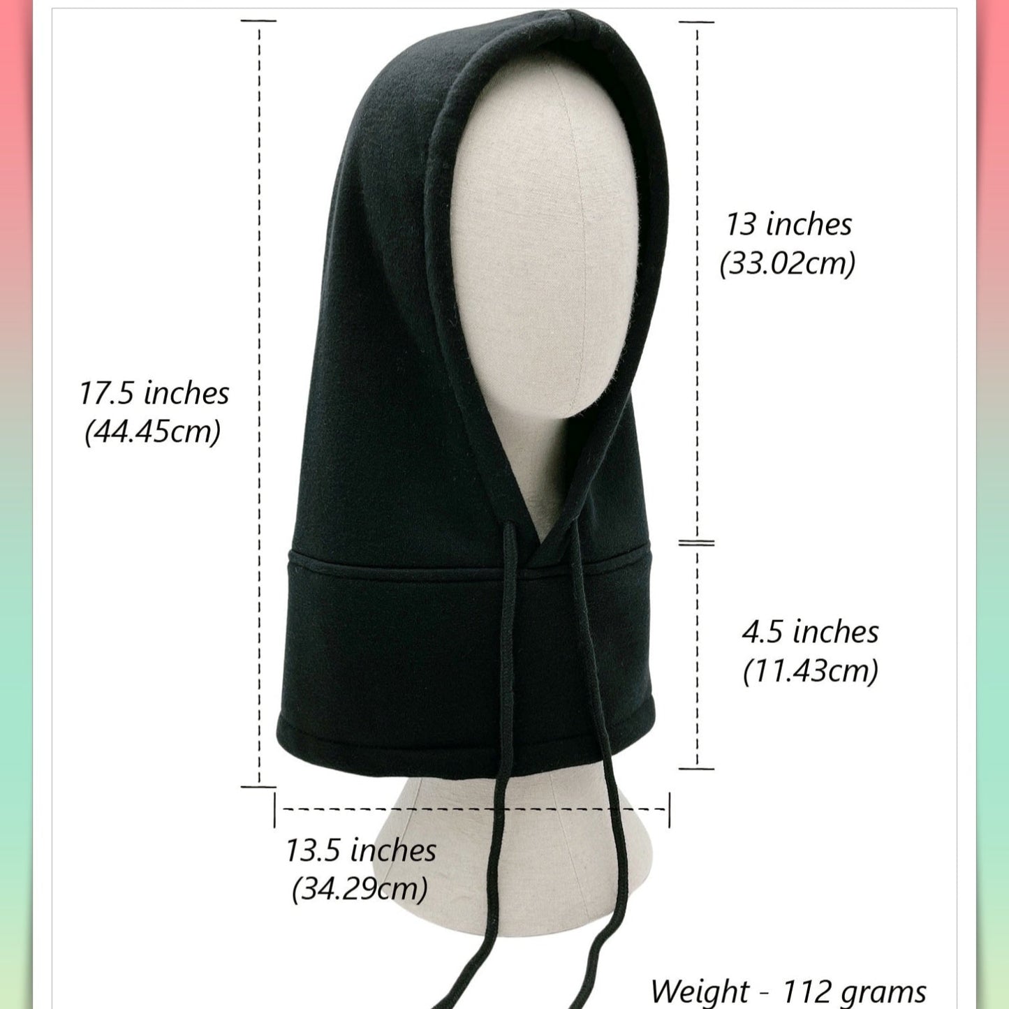 Snood hat size detail