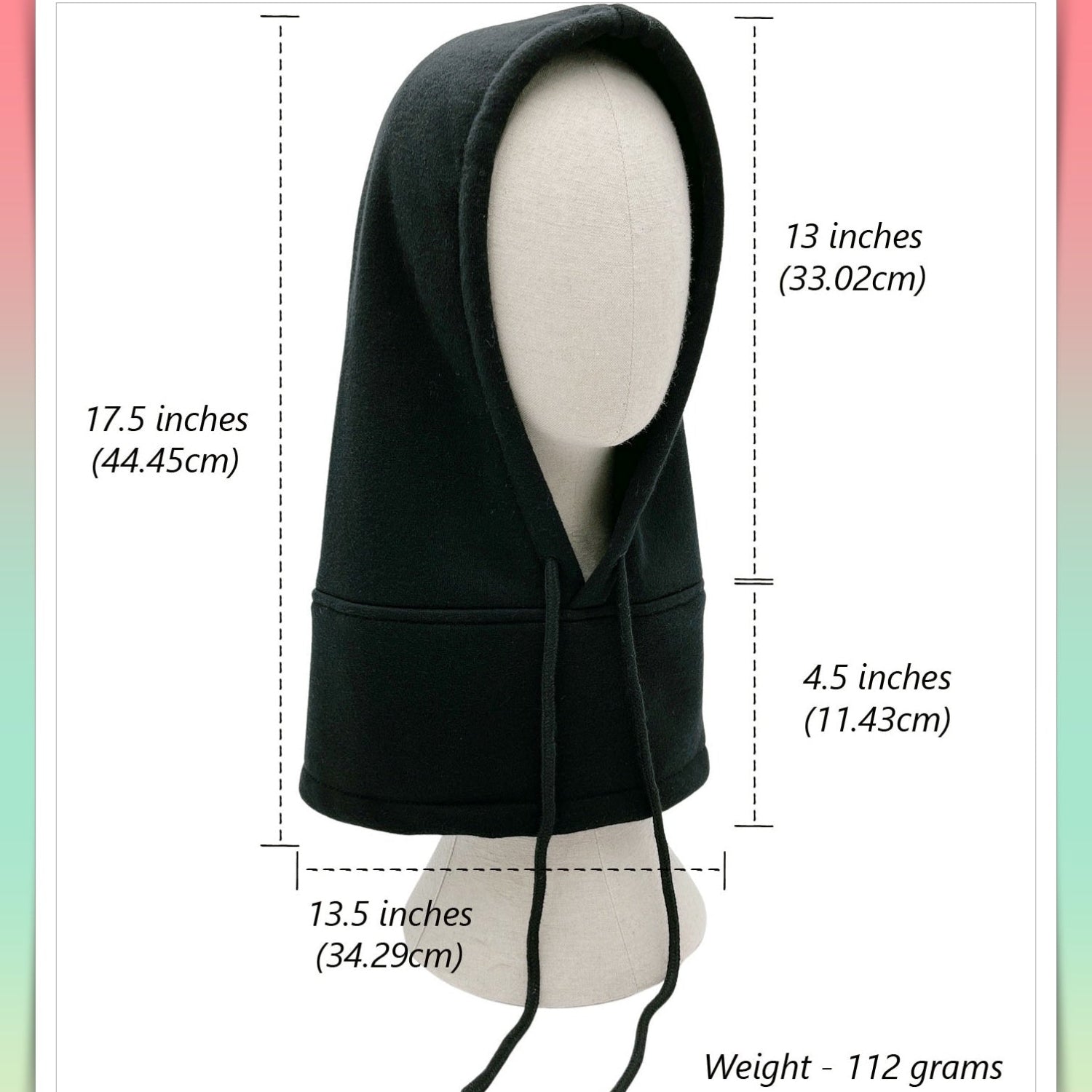 Snood Black Color Size detail