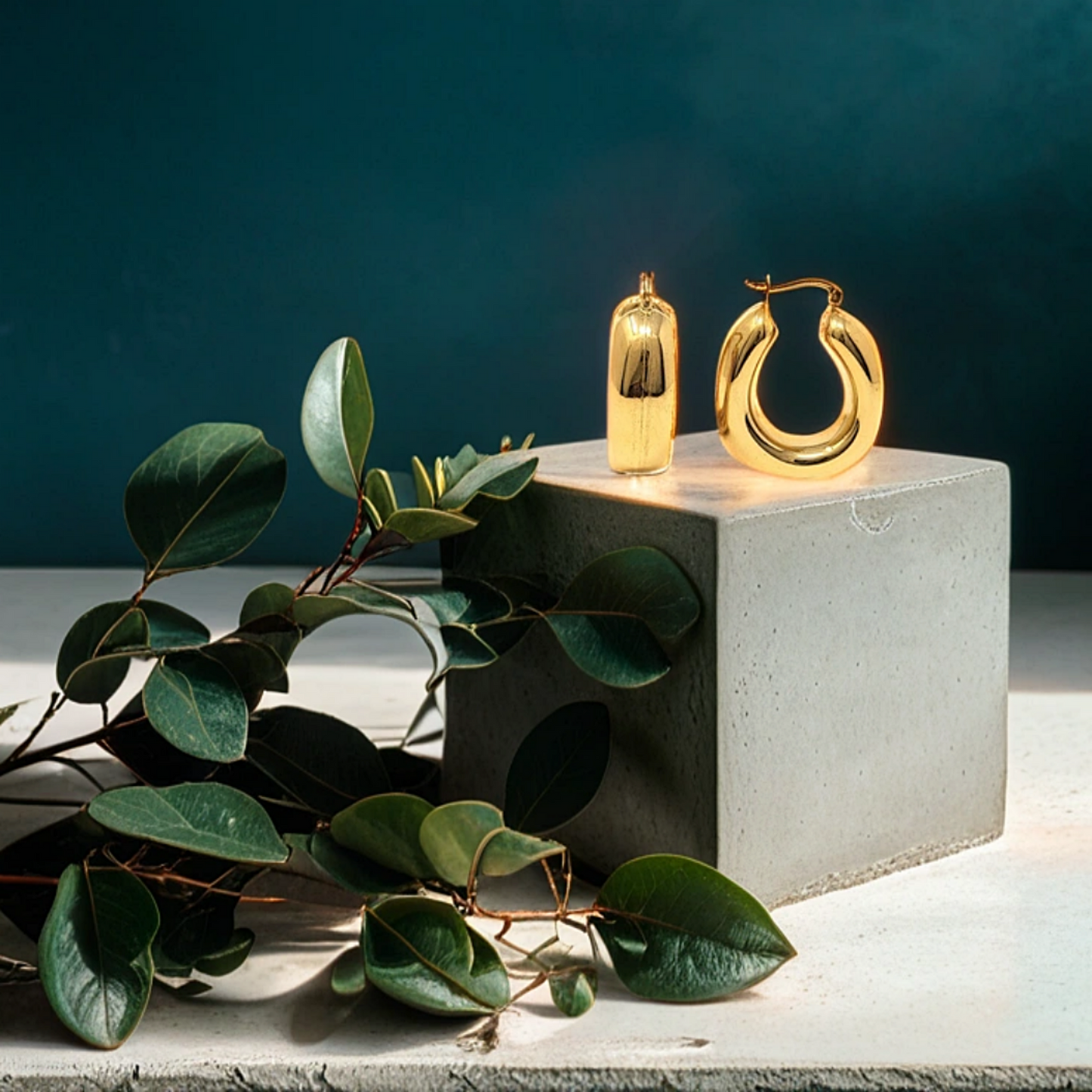 Chunky Bold Square Hoop Earrings