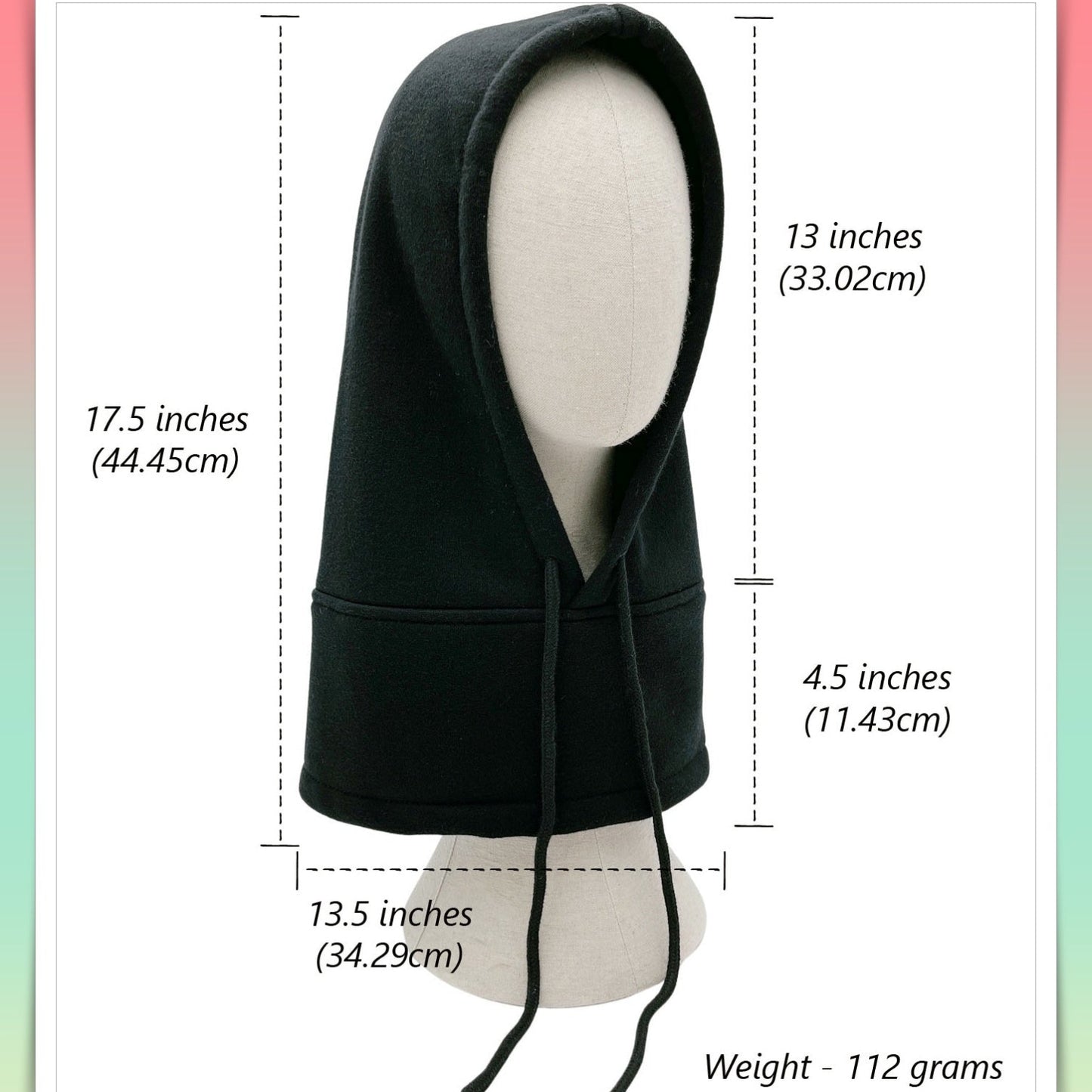 Snood Black Color Size detail