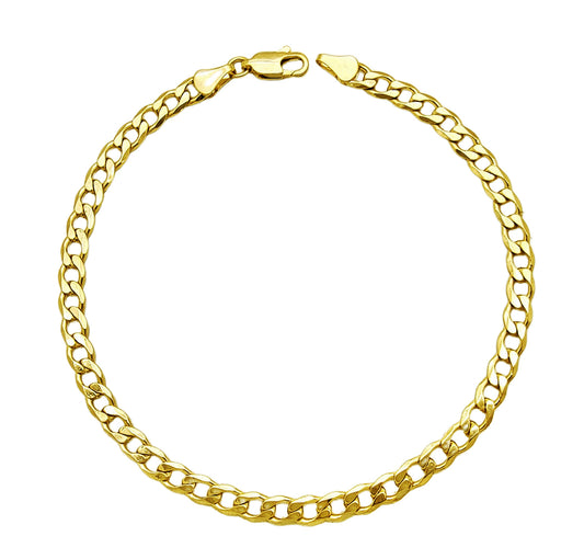 Gold chain Ankle bracelet on a white background