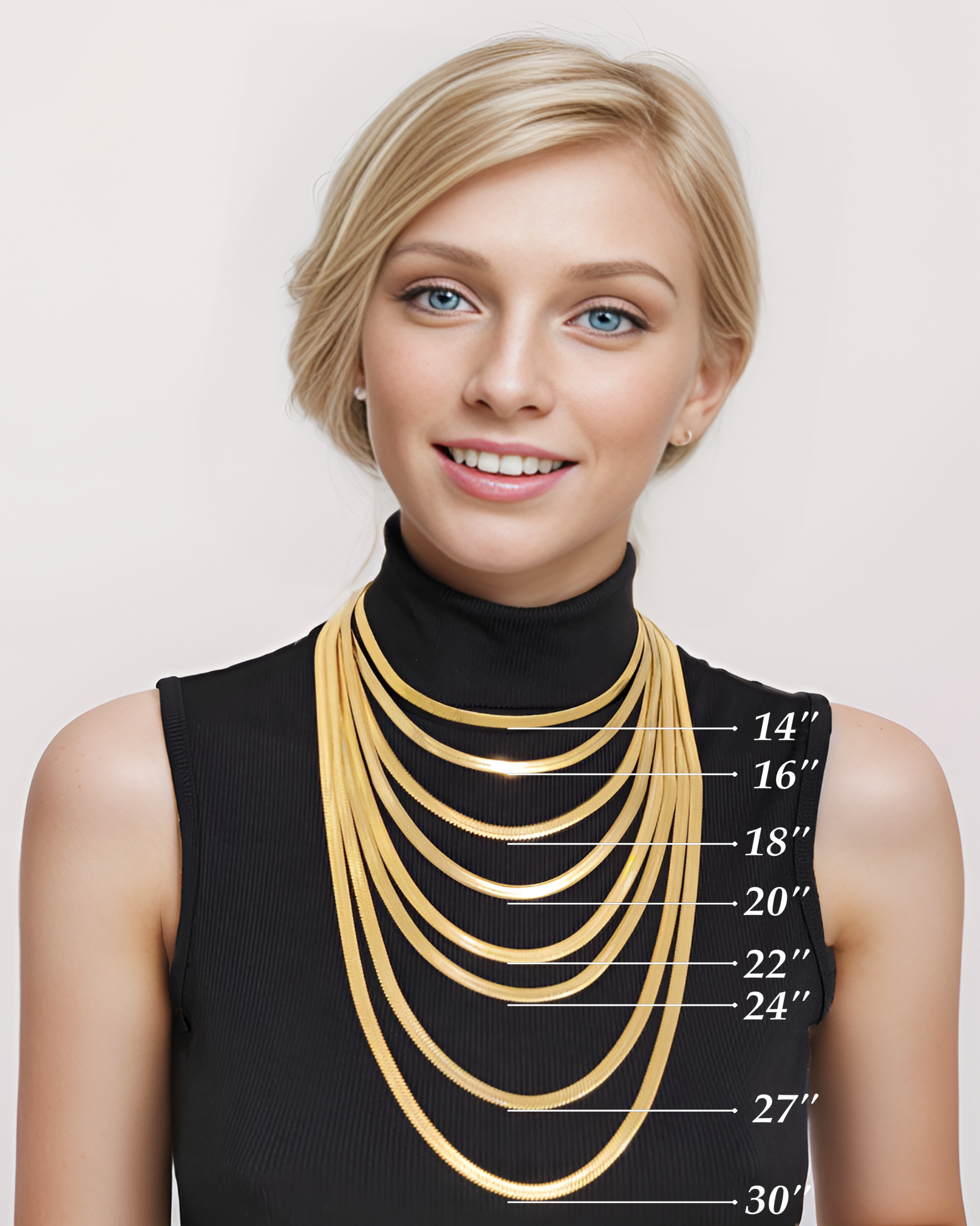 STAINLESS STEEL HERRINGBONE CHAIN LENGTH