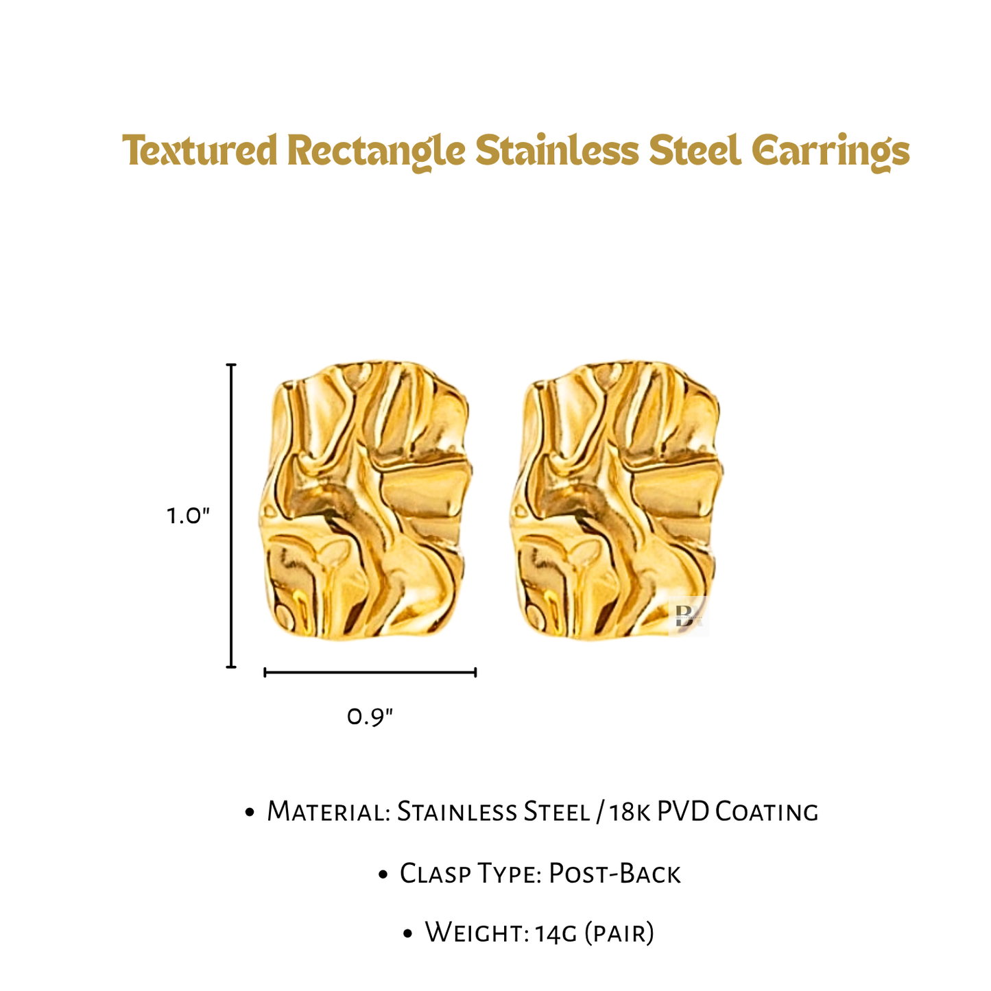 Textured Rectangle Earrings