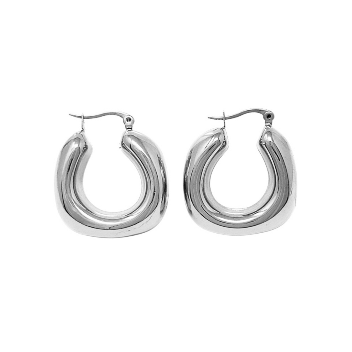 Chunky Bold Square Hoop Earrings