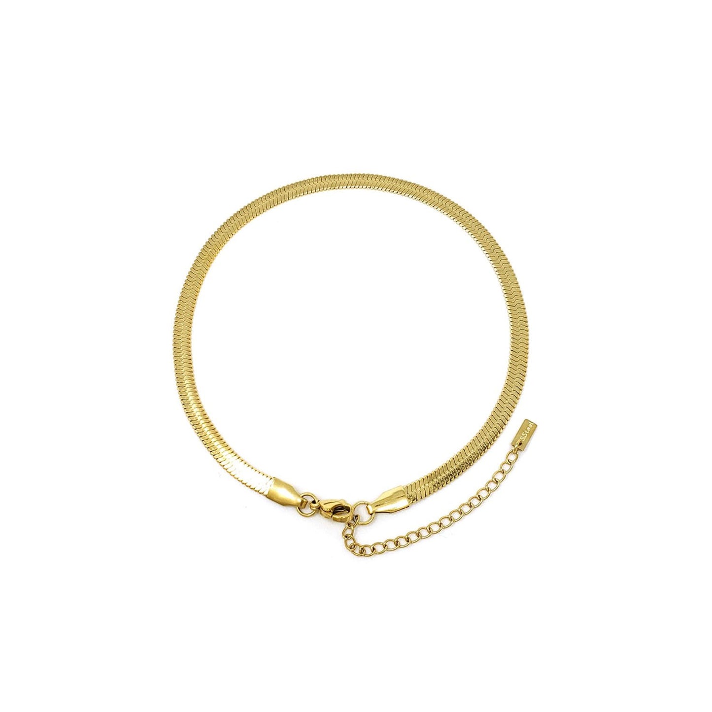 STAINLESS-STEEL-HERRINGBONE-ANKLET-GOLD