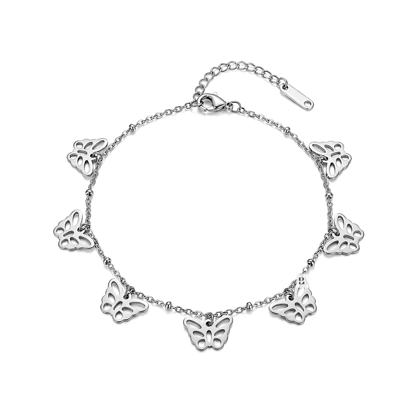 Silver Butterfly Charms anklet