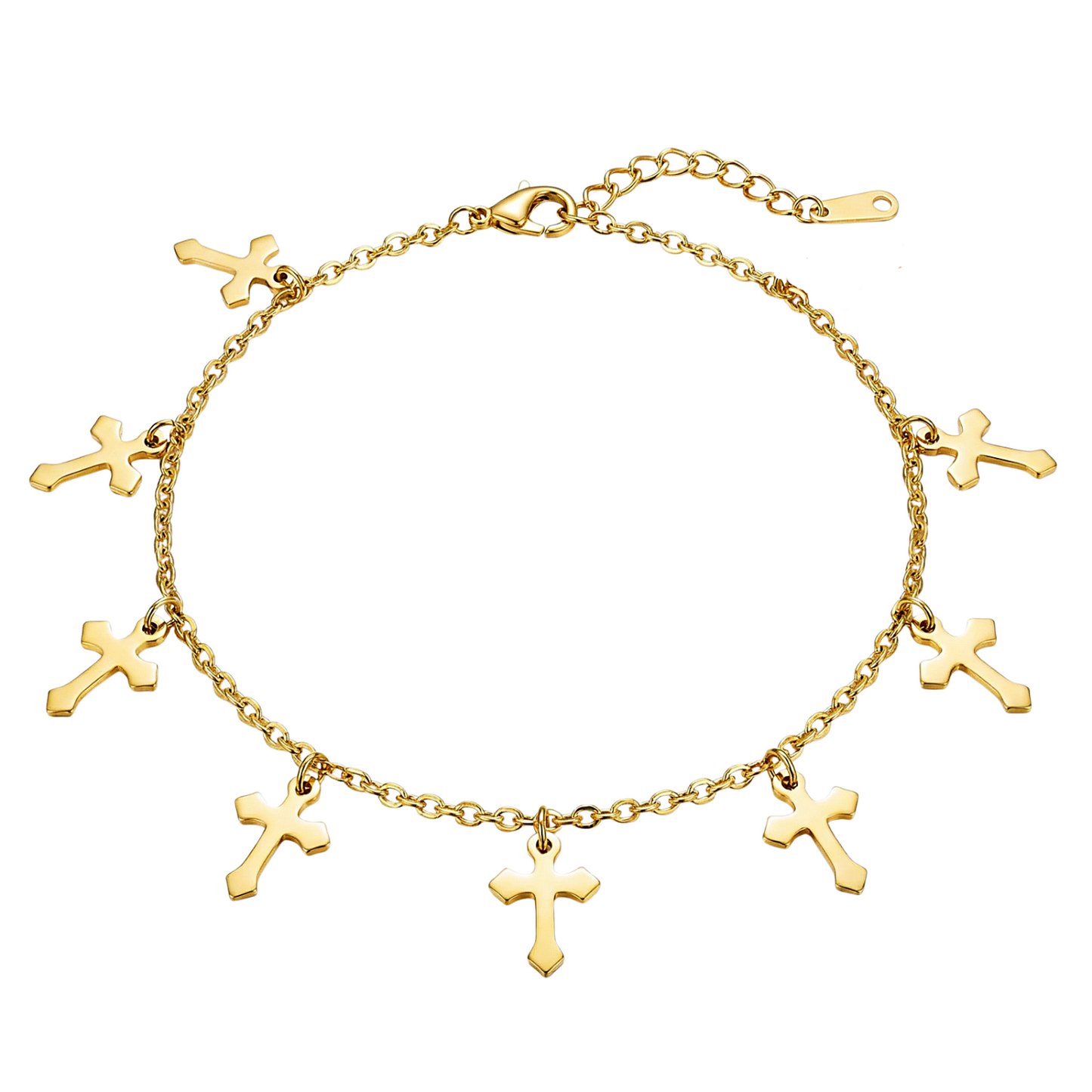 Gold Cross Charms Anklet