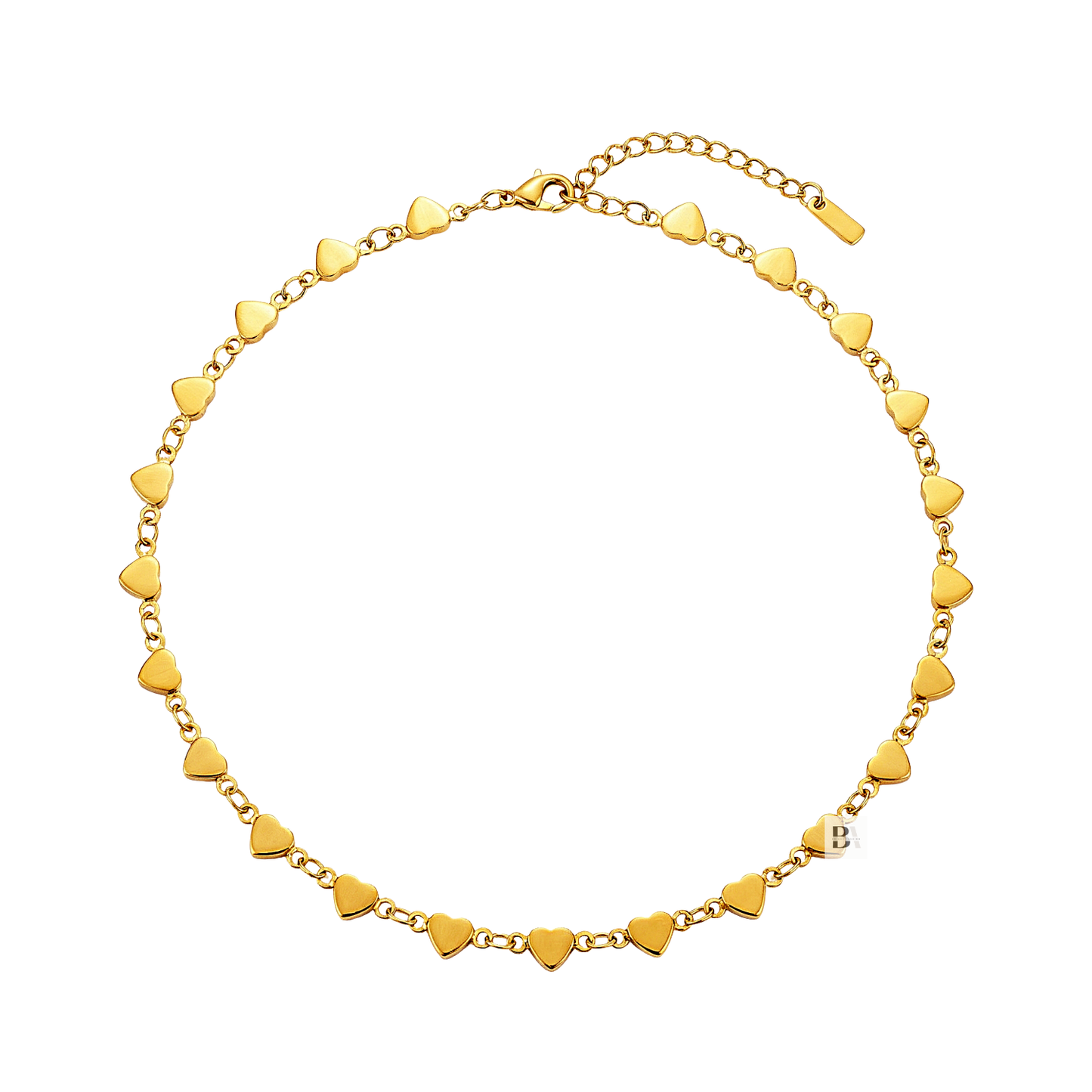 Stainless Steel Heart Chain Anklet in Gold