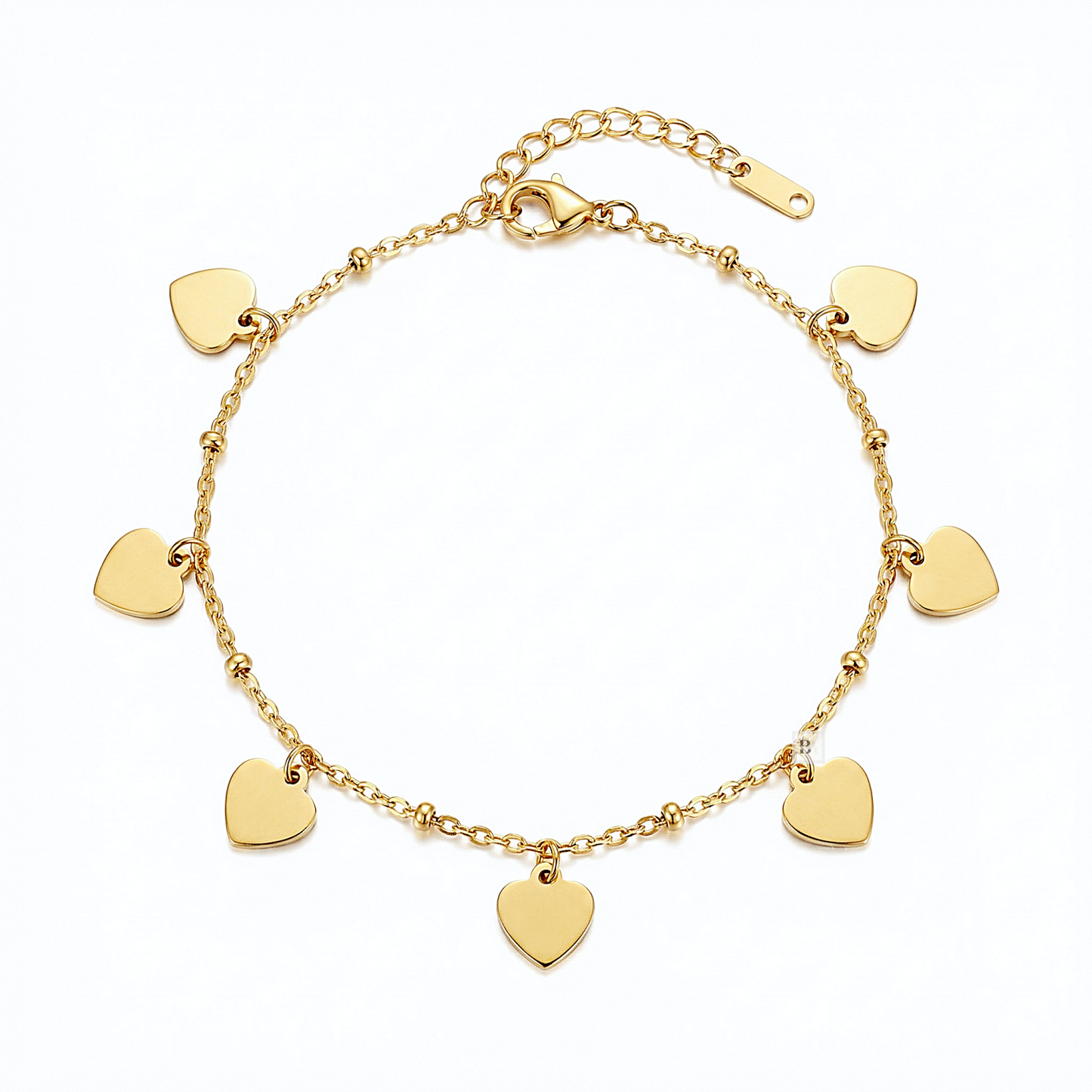 Stainless Steel Heart Charm Ankle Bracelet