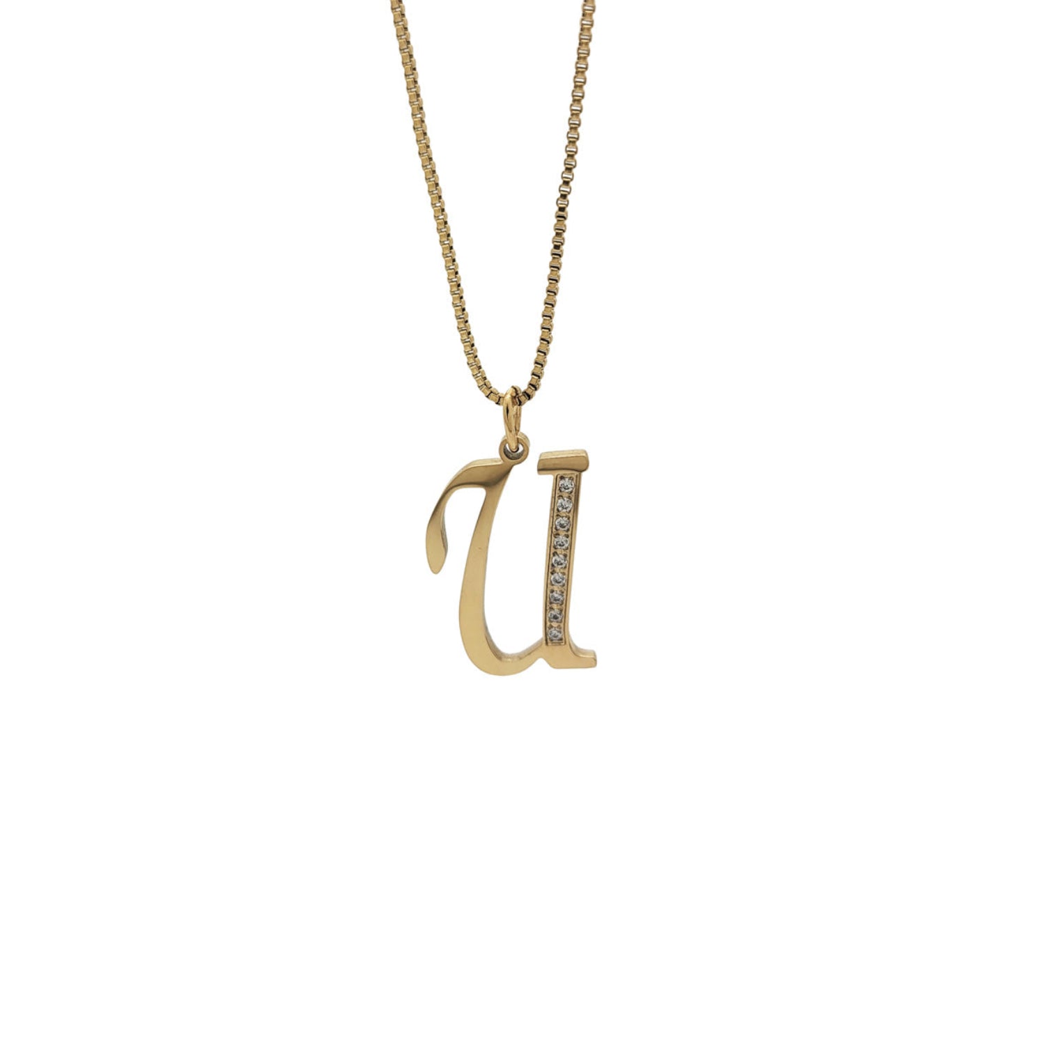 Stainless-Steel-Initial-U-Necklace