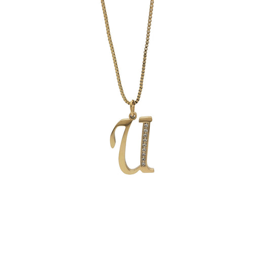 Stainless-Steel-Initial-U-Necklace