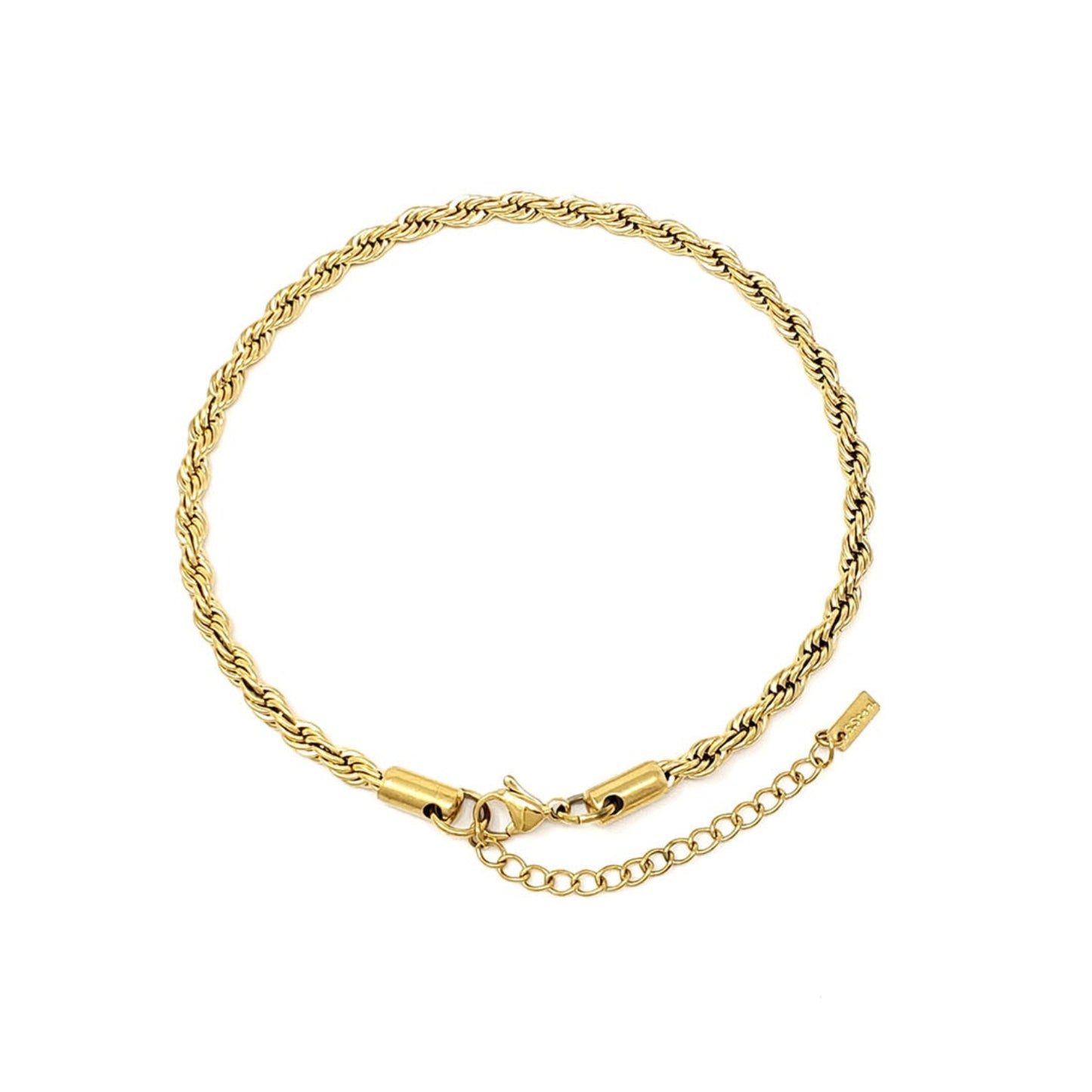 Gold bracelet on a white background