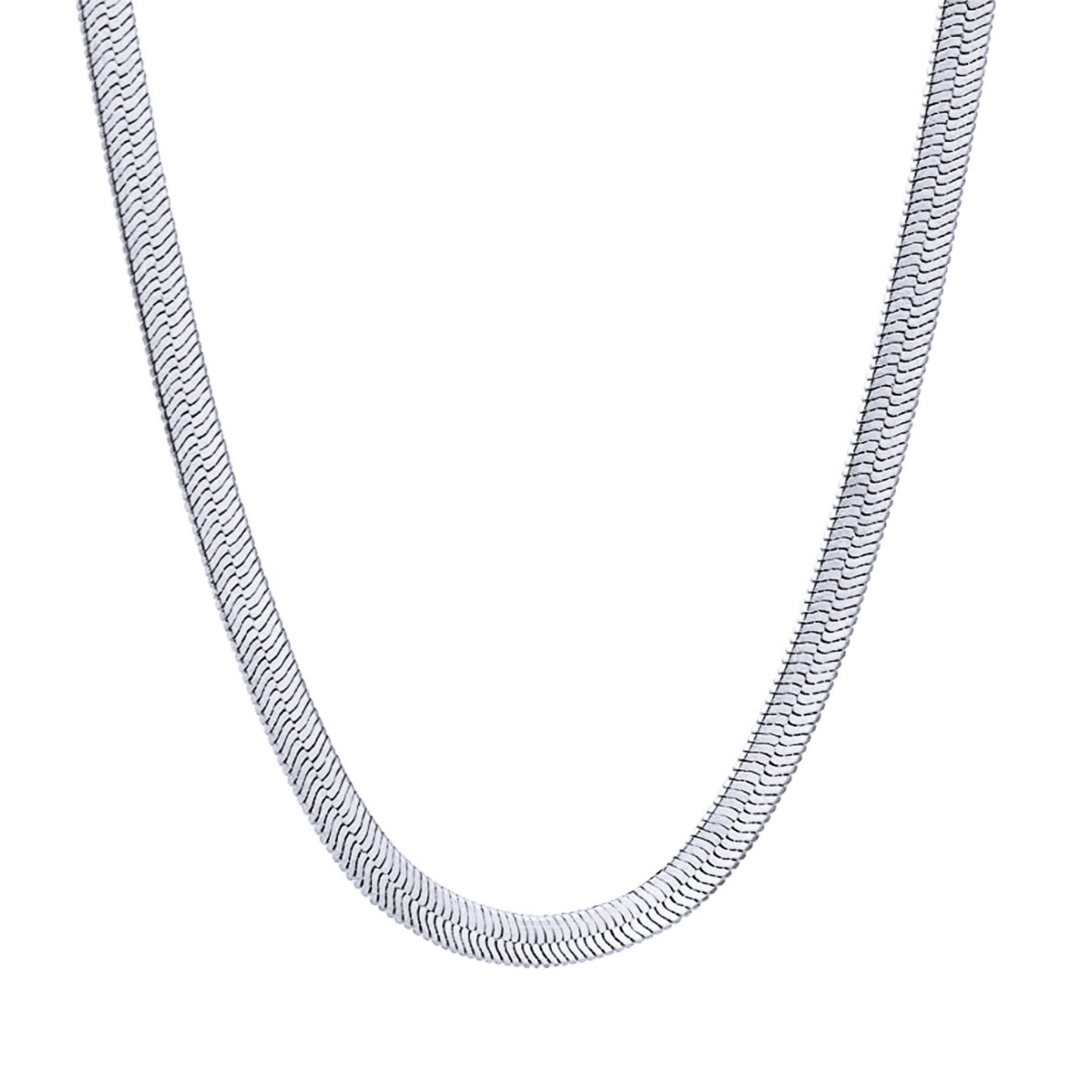 Herringbone Chain Necklace in White Background