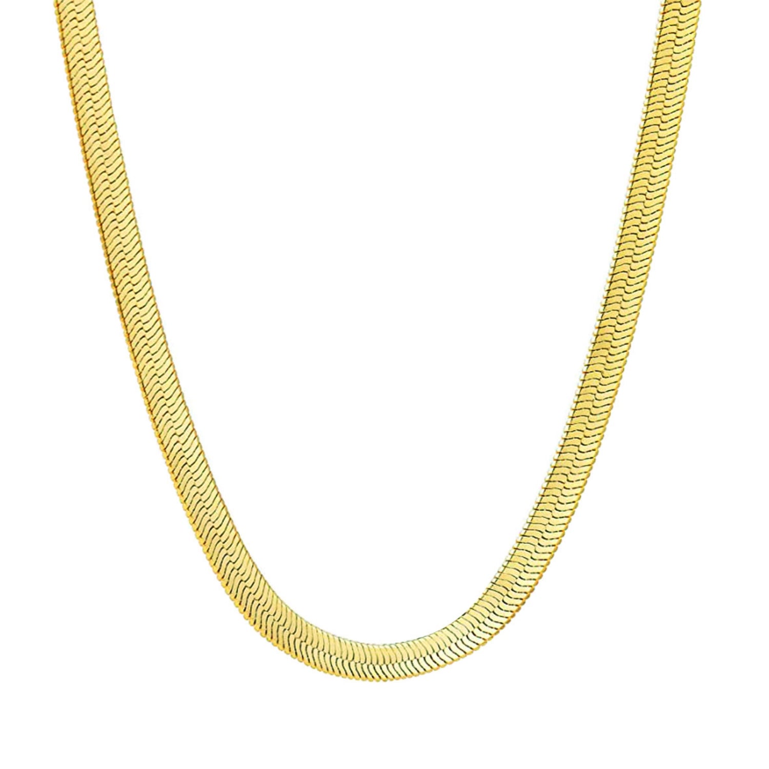 Herringbone Chain Necklace in White background